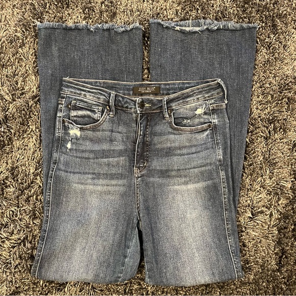 Judy Blue Denim - 🌷JUDY BLUE HIGH WAISTED DISTRESSED FLARE DENIM JEANS SIZE 11🌷